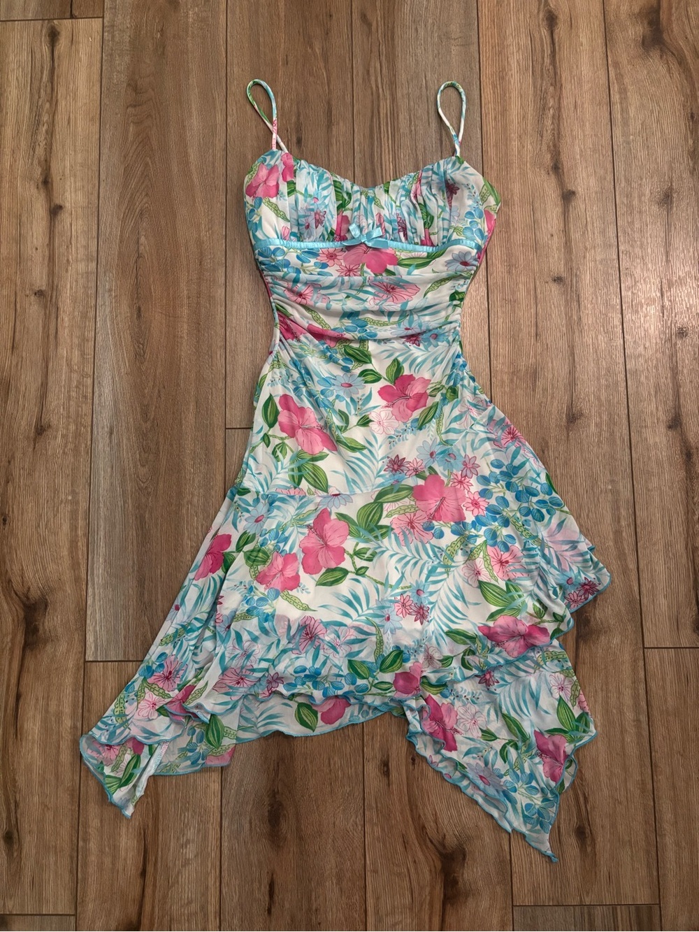 Vintage Y2K Floral Flowy Asymmetrical Dress by City Triangles
